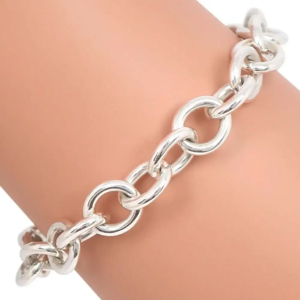 TIFFANY Silver Heart Charm Bracelet